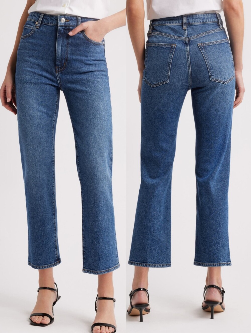 Frame Denim Ruler Crop Jeans in Rival Wash Size 28